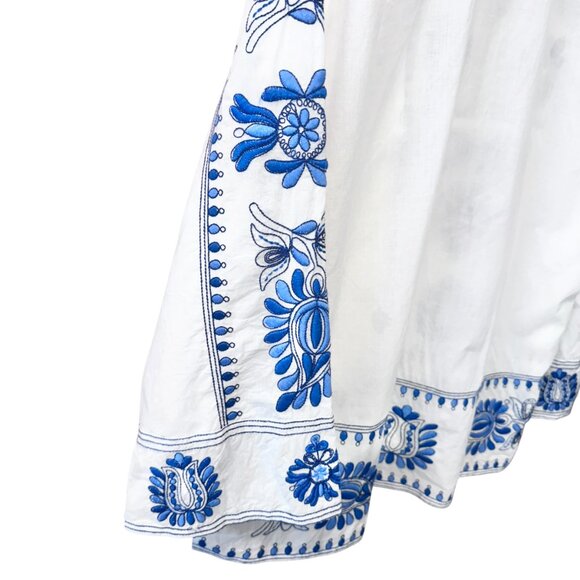 Soft Surroundings NEW Vera Blue Floral Embroidered Cotton Tunic Top size PXL - Picture 9 of 13